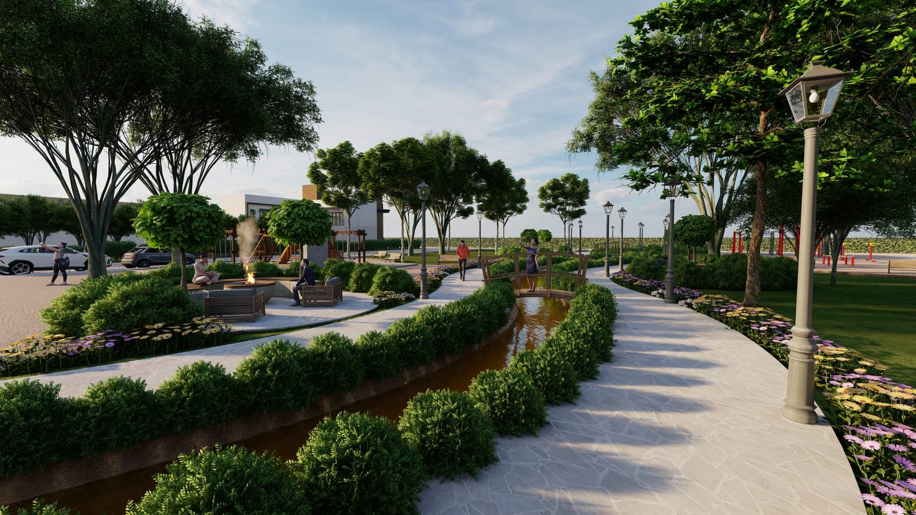 Areguá Forest — Parques con senderos, jardines y arroyo
