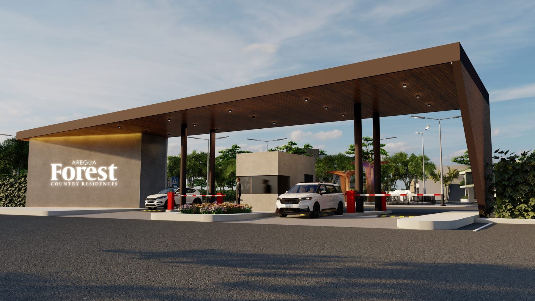 Areguá Forest — Pórtico de ingreso con acceso controlado