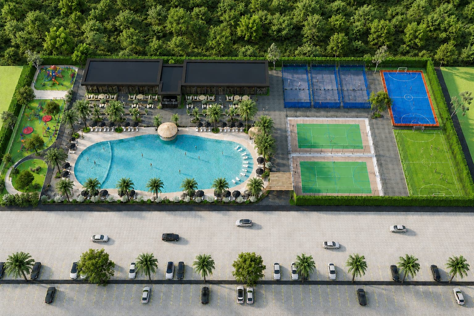 Areguá Forest — Forest House, piscina tipo playa y canchas deportivas