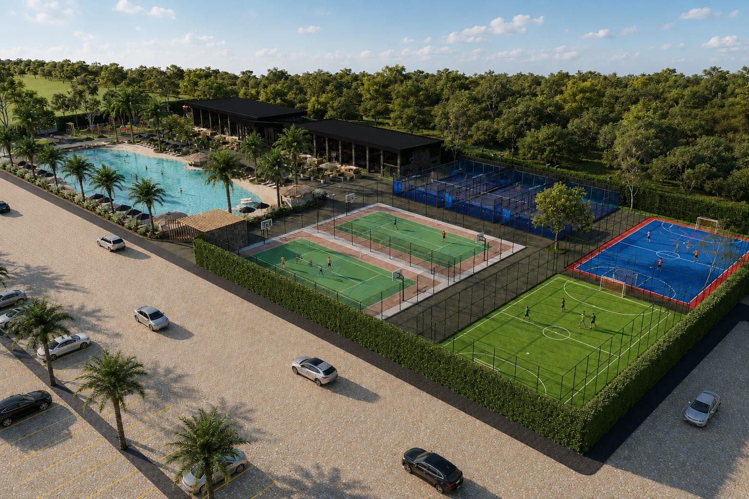 Areguá Forest — Canchas de pádel, tenis y fútbol